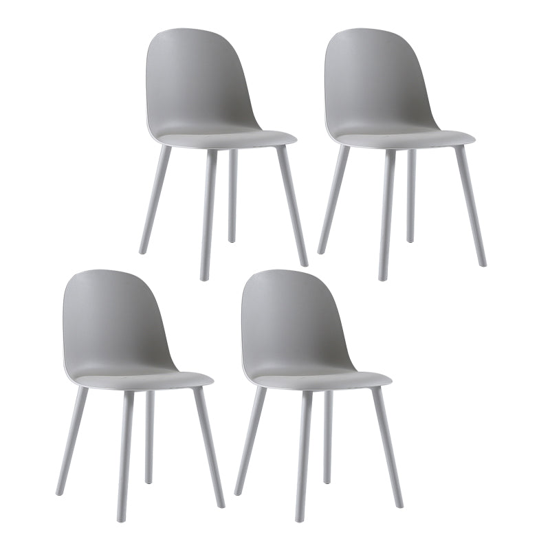 Plastic Scandinavian Dining Room Side Chair Matte Finish Parsons Dining Chair (Set of 4) Gray Black Clearhalo ' kitchen&dining_furn' 'Dining Chairs' 'Dining Tables & Seating' 'dining_chair' 'furn' 'furn_dining_chair' 'Furniture' 'furniture_dining_chair' 'Kitchen & Dining Furniture' 'kitchen' 4055569