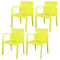 Contemporary Style Kitchen Dining Chairs Stackable Dining Arm Chairs (Set of 4) Yellow Clearhalo ' kitchen&dining_furn' 'Dining Chairs' 'Dining Tables & Seating' 'dining_chair' 'furn' 'furn_dining_chair' 'Furniture' 'furniture_dining_chair' 'Kitchen & Dining Furniture' 'kitchen' 4055573