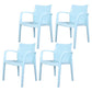 Contemporary Style Kitchen Dining Chairs Stackable Dining Arm Chairs (Set of 4) Light Blue Clearhalo ' kitchen&dining_furn' 'Dining Chairs' 'Dining Tables & Seating' 'dining_chair' 'furn' 'furn_dining_chair' 'Furniture' 'furniture_dining_chair' 'Kitchen & Dining Furniture' 'kitchen' 4055575