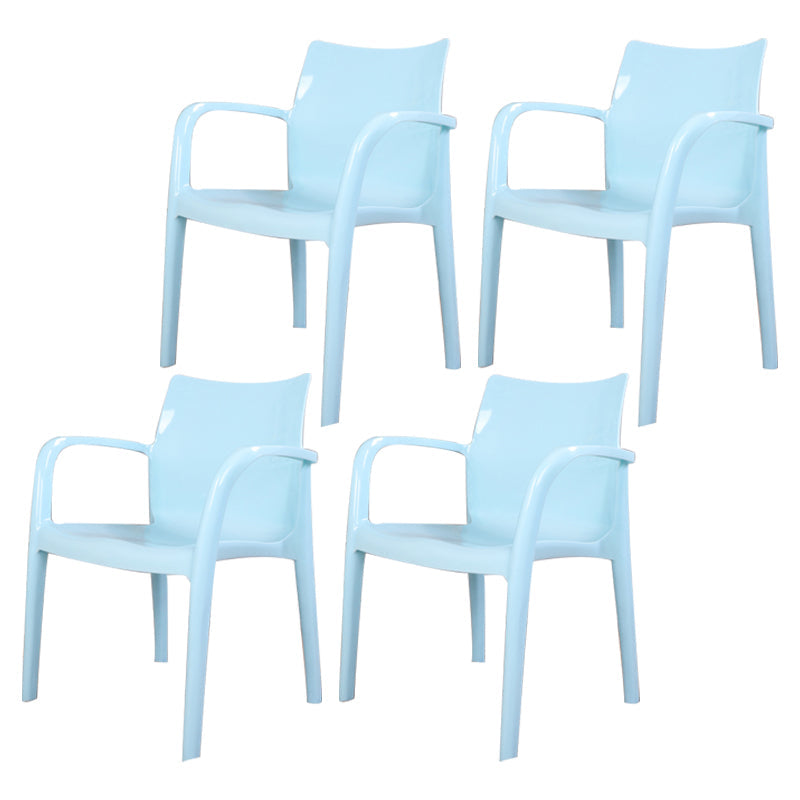 Contemporary Style Kitchen Dining Chairs Stackable Dining Arm Chairs (Set of 4) Light Blue Clearhalo ' kitchen&dining_furn' 'Dining Chairs' 'Dining Tables & Seating' 'dining_chair' 'furn' 'furn_dining_chair' 'Furniture' 'furniture_dining_chair' 'Kitchen & Dining Furniture' 'kitchen' 4055575