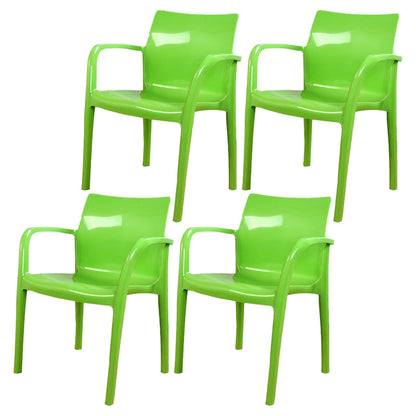 Contemporary Style Kitchen Dining Chairs Stackable Dining Arm Chairs (Set of 4) Green Clearhalo ' kitchen&dining_furn' 'Dining Chairs' 'Dining Tables & Seating' 'dining_chair' 'furn' 'furn_dining_chair' 'Furniture' 'furniture_dining_chair' 'Kitchen & Dining Furniture' 'kitchen' 4055577