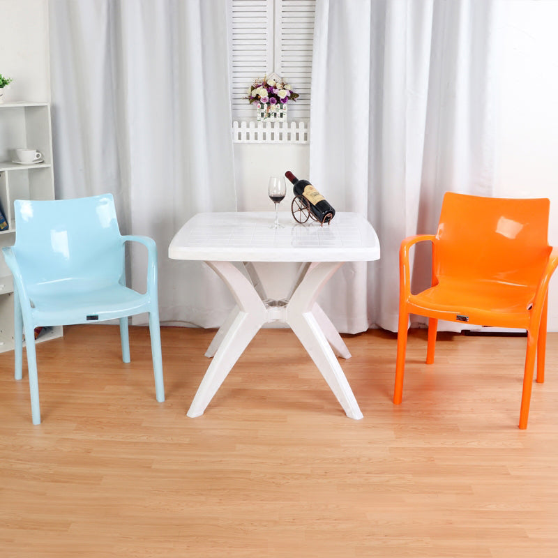 Contemporary Style Kitchen Dining Chairs Stackable Dining Arm Chairs (Set of 4) Clearhalo ' kitchen&dining_furn' 'Dining Chairs' 'Dining Tables & Seating' 'dining_chair' 'furn' 'furn_dining_chair' 'Furniture' 'furniture_dining_chair' 'Kitchen & Dining Furniture' 'kitchen' 4055578