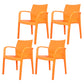 Contemporary Style Kitchen Dining Chairs Stackable Dining Arm Chairs (Set of 4) Orange Clearhalo ' kitchen&dining_furn' 'Dining Chairs' 'Dining Tables & Seating' 'dining_chair' 'furn' 'furn_dining_chair' 'Furniture' 'furniture_dining_chair' 'Kitchen & Dining Furniture' 'kitchen' 4055579