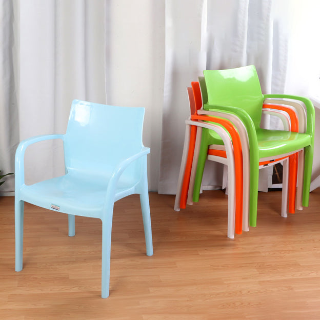 Contemporary Style Kitchen Dining Chairs Stackable Dining Arm Chairs (Set of 4) Clearhalo ' kitchen&dining_furn' 'Dining Chairs' 'Dining Tables & Seating' 'dining_chair' 'furn' 'furn_dining_chair' 'Furniture' 'furniture_dining_chair' 'Kitchen & Dining Furniture' 'kitchen' 4055585