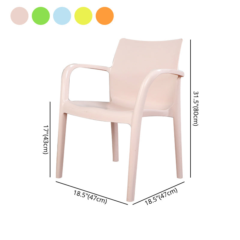 Contemporary Style Kitchen Dining Chairs Stackable Dining Arm Chairs (Set of 4) Clearhalo ' kitchen&dining_furn' 'Dining Chairs' 'Dining Tables & Seating' 'dining_chair' 'furn' 'furn_dining_chair' 'Furniture' 'furniture_dining_chair' 'Kitchen & Dining Furniture' 'kitchen' 4055587