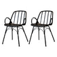 Industrial Style Kitchen Dining Chairs Dining Arm Side Chairs with Metal Legs Black 2 Piece Set Clearhalo ' kitchen&dining_furn' 'Dining Chairs' 'Dining Tables & Seating' 'dining_chair' 'furn' 'furn_dining_chair' 'Furniture' 'furniture_dining_chair' 'Kitchen & Dining Furniture' 'kitchen' 4055589
