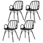 Industrial Style Kitchen Dining Chairs Dining Arm Side Chairs with Metal Legs Black 4 Piece Set Clearhalo ' kitchen&dining_furn' 'Dining Chairs' 'Dining Tables & Seating' 'dining_chair' 'furn' 'furn_dining_chair' 'Furniture' 'furniture_dining_chair' 'Kitchen & Dining Furniture' 'kitchen' 4055590