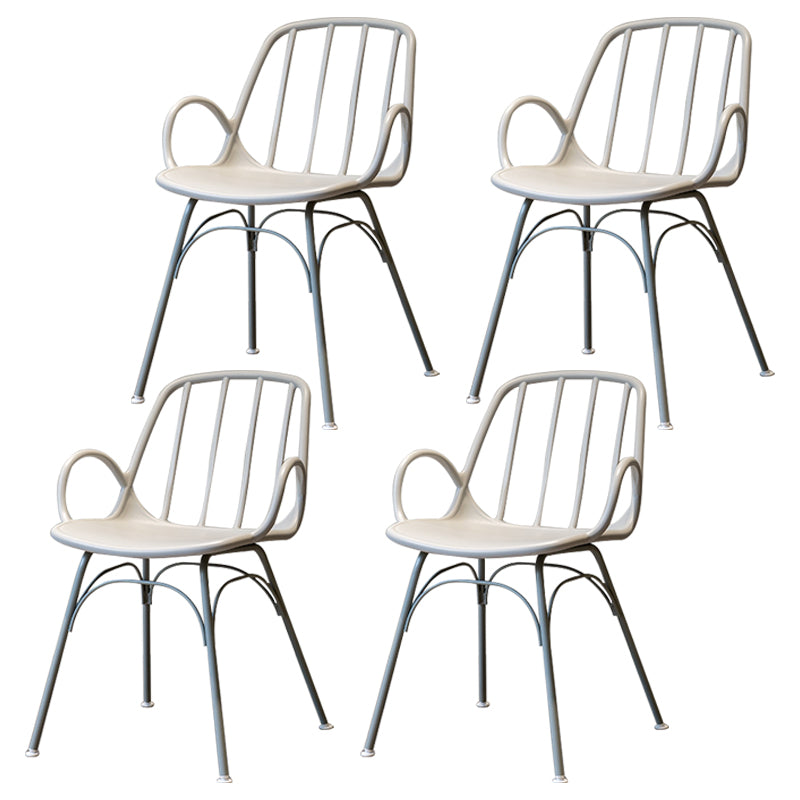 Industrial Style Kitchen Dining Chairs Dining Arm Side Chairs with Metal Legs Grey 4 Piece Set Clearhalo ' kitchen&dining_furn' 'Dining Chairs' 'Dining Tables & Seating' 'dining_chair' 'furn' 'furn_dining_chair' 'Furniture' 'furniture_dining_chair' 'Kitchen & Dining Furniture' 'kitchen' 4055596