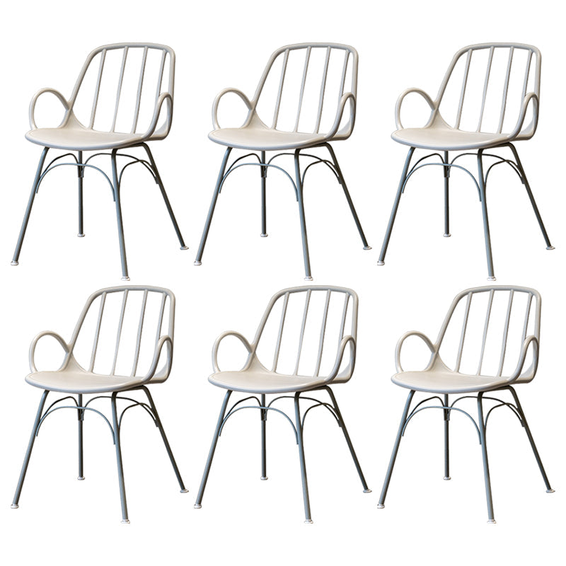 Industrial Style Kitchen Dining Chairs Dining Arm Side Chairs with Metal Legs Grey 6 Piece Set Clearhalo ' kitchen&dining_furn' 'Dining Chairs' 'Dining Tables & Seating' 'dining_chair' 'furn' 'furn_dining_chair' 'Furniture' 'furniture_dining_chair' 'Kitchen & Dining Furniture' 'kitchen' 4055599