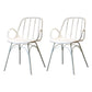 Industrial Style Kitchen Dining Chairs Dining Arm Side Chairs with Metal Legs White 2 Piece Set Clearhalo ' kitchen&dining_furn' 'Dining Chairs' 'Dining Tables & Seating' 'dining_chair' 'furn' 'furn_dining_chair' 'Furniture' 'furniture_dining_chair' 'Kitchen & Dining Furniture' 'kitchen' 4055601