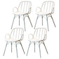 Industrial Style Kitchen Dining Chairs Dining Arm Side Chairs with Metal Legs White 4 Piece Set Clearhalo ' kitchen&dining_furn' 'Dining Chairs' 'Dining Tables & Seating' 'dining_chair' 'furn' 'furn_dining_chair' 'Furniture' 'furniture_dining_chair' 'Kitchen & Dining Furniture' 'kitchen' 4055603