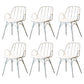 Industrial Style Kitchen Dining Chairs Dining Arm Side Chairs with Metal Legs White 6 Piece Set Clearhalo ' kitchen&dining_furn' 'Dining Chairs' 'Dining Tables & Seating' 'dining_chair' 'furn' 'furn_dining_chair' 'Furniture' 'furniture_dining_chair' 'Kitchen & Dining Furniture' 'kitchen' 4055605