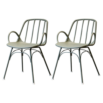 Industrial Style Kitchen Dining Chairs Dining Arm Side Chairs with Metal Legs Green 2 Piece Set Clearhalo ' kitchen&dining_furn' 'Dining Chairs' 'Dining Tables & Seating' 'dining_chair' 'furn' 'furn_dining_chair' 'Furniture' 'furniture_dining_chair' 'Kitchen & Dining Furniture' 'kitchen' 4055607