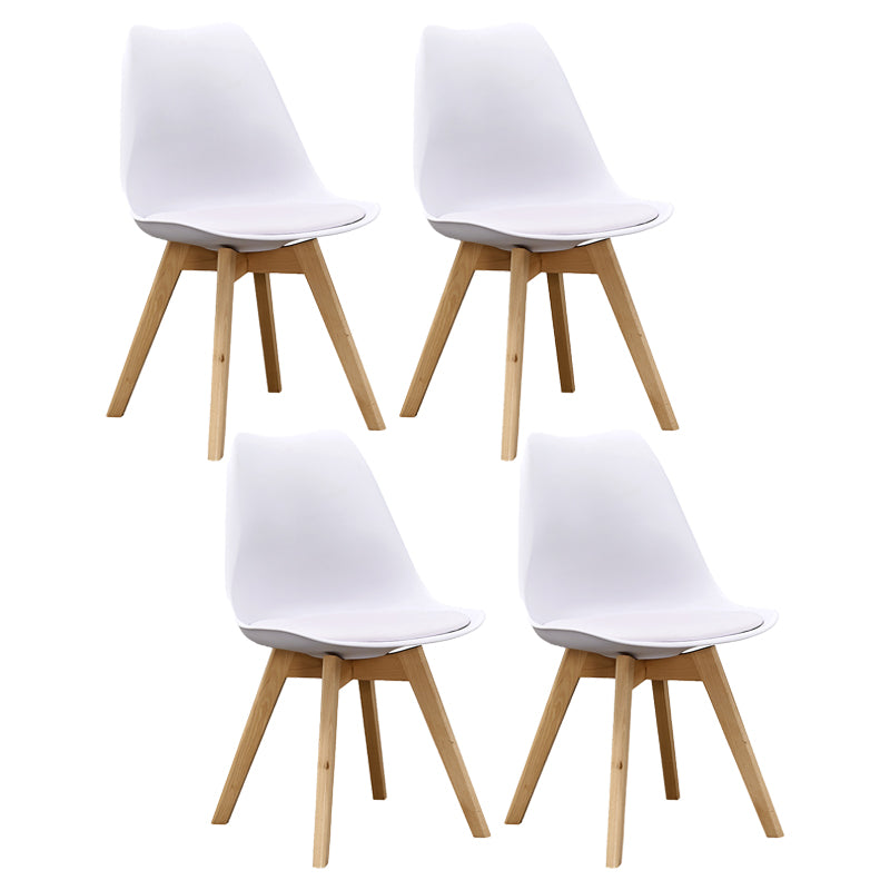 Leather Scandinavian Home Side Chair Matte Finish Parsons Dining Chair (Set of 4) White Clearhalo ' kitchen&dining_furn' 'Dining Chairs' 'Dining Tables & Seating' 'dining_chair' 'Furniture' 'furniture_dining_chair' 'Kitchen & Dining Furniture' 'kitchen' 4055615