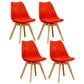 Leather Scandinavian Home Side Chair Matte Finish Parsons Dining Chair (Set of 4) Red Clearhalo ' kitchen&dining_furn' 'Dining Chairs' 'Dining Tables & Seating' 'dining_chair' 'Furniture' 'furniture_dining_chair' 'Kitchen & Dining Furniture' 'kitchen' 4055617