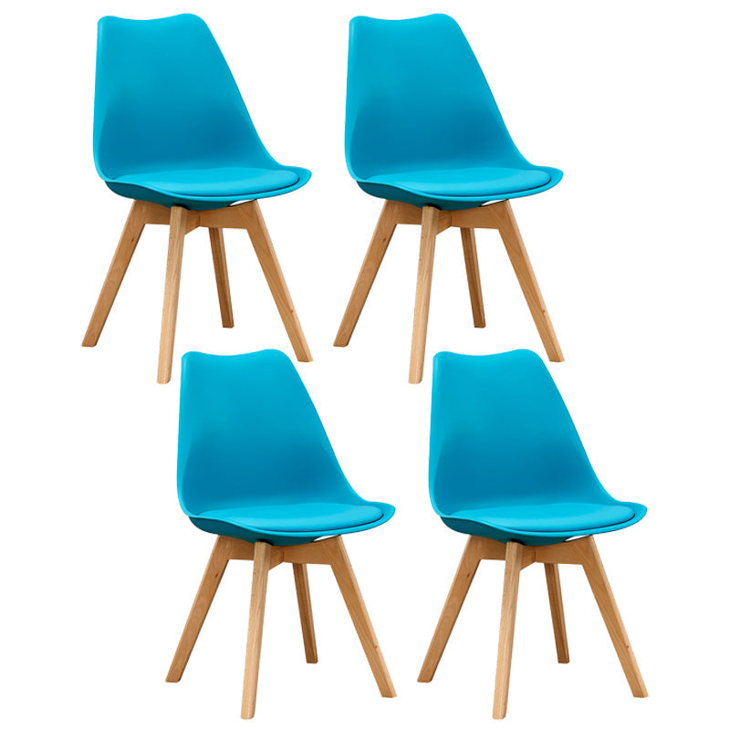 Leather Scandinavian Home Side Chair Matte Finish Parsons Dining Chair (Set of 4) Blue Clearhalo ' kitchen&dining_furn' 'Dining Chairs' 'Dining Tables & Seating' 'dining_chair' 'Furniture' 'furniture_dining_chair' 'Kitchen & Dining Furniture' 'kitchen' 4055623