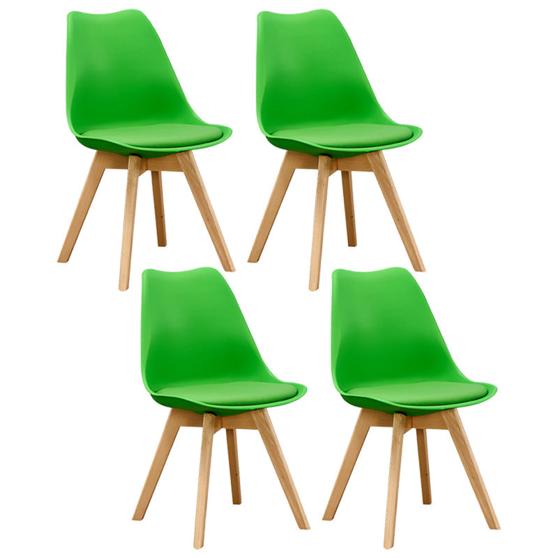 Leather Scandinavian Home Side Chair Matte Finish Parsons Dining Chair (Set of 4) Green Clearhalo ' kitchen&dining_furn' 'Dining Chairs' 'Dining Tables & Seating' 'dining_chair' 'Furniture' 'furniture_dining_chair' 'Kitchen & Dining Furniture' 'kitchen' 4055625