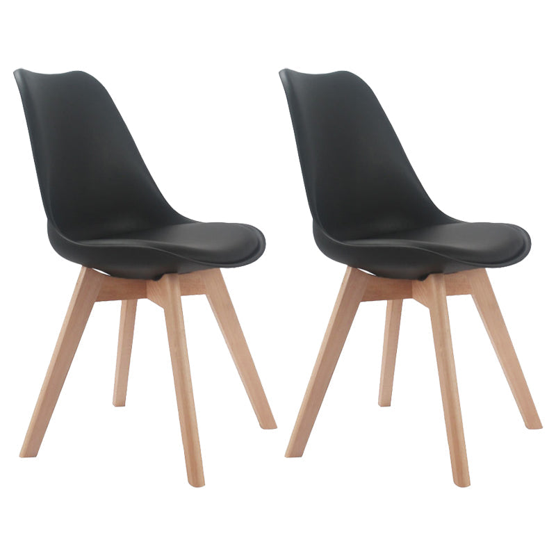 Upholstered Scandinavian Conference Room Side Chair Matte Finish Parsons Dining Chairs Black Set of 2 Clearhalo ' kitchen&dining_furn' 'Dining Chairs' 'Dining Tables & Seating' 'dining_chair' 'Furniture' 'furniture_dining_chair' 'Kitchen & Dining Furniture' 'kitchen' 4055630