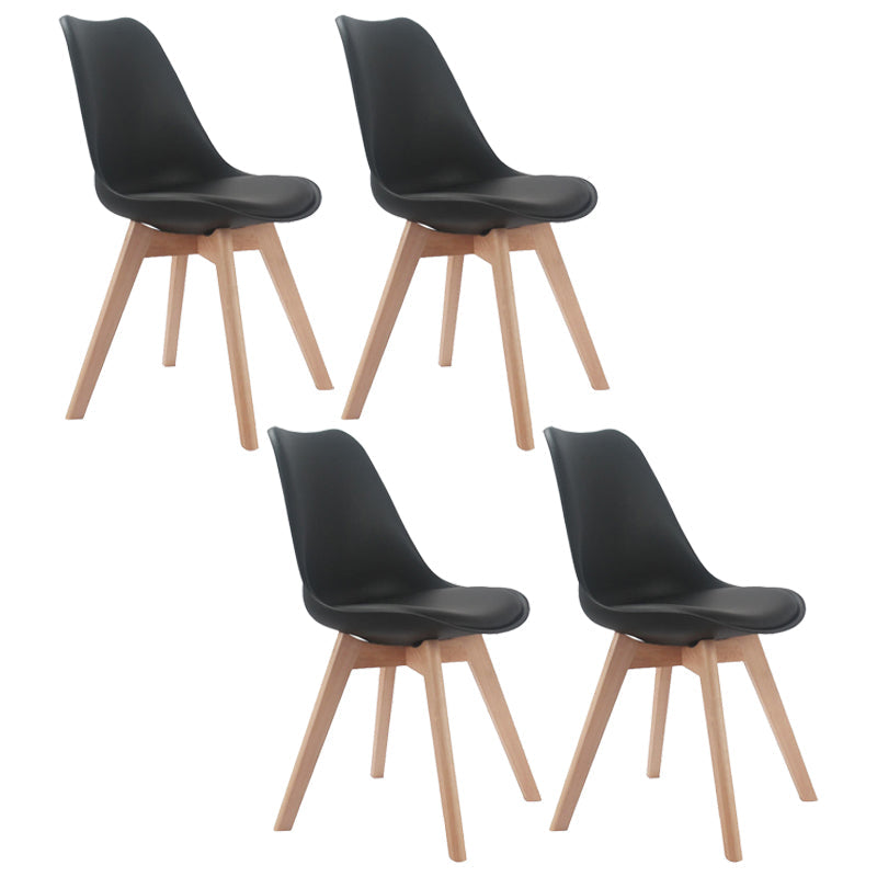 Upholstered Scandinavian Conference Room Side Chair Matte Finish Parsons Dining Chairs Black Set of 4 Clearhalo ' kitchen&dining_furn' 'Dining Chairs' 'Dining Tables & Seating' 'dining_chair' 'Furniture' 'furniture_dining_chair' 'Kitchen & Dining Furniture' 'kitchen' 4055633