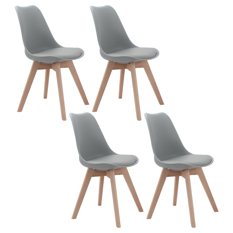 Upholstered Scandinavian Conference Room Side Chair Matte Finish Parsons Dining Chairs Light Gray Set of 4 Clearhalo ' kitchen&dining_furn' 'Dining Chairs' 'Dining Tables & Seating' 'dining_chair' 'Furniture' 'furniture_dining_chair' 'Kitchen & Dining Furniture' 'kitchen' 4055644