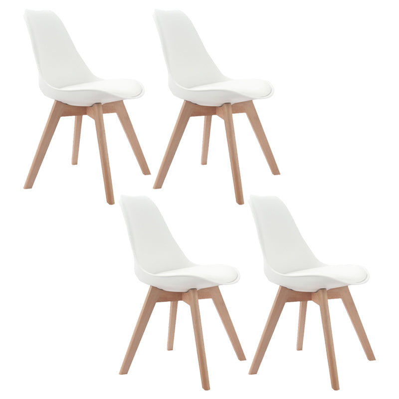 Upholstered Scandinavian Conference Room Side Chair Matte Finish Parsons Dining Chairs White Set of 4 Clearhalo ' kitchen&dining_furn' 'Dining Chairs' 'Dining Tables & Seating' 'dining_chair' 'Furniture' 'furniture_dining_chair' 'Kitchen & Dining Furniture' 'kitchen' 4055649