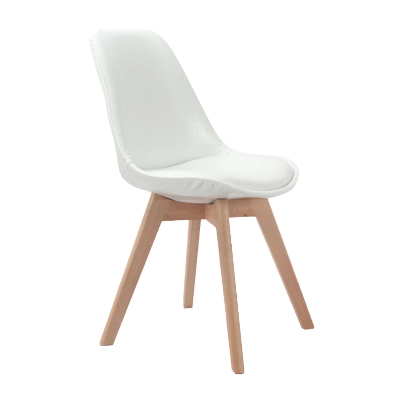 Upholstered Scandinavian Conference Room Side Chair Matte Finish Parsons Dining Chairs Ivory 1 Piece Clearhalo ' kitchen&dining_furn' 'Dining Chairs' 'Dining Tables & Seating' 'dining_chair' 'Furniture' 'furniture_dining_chair' 'Kitchen & Dining Furniture' 'kitchen' 4055650