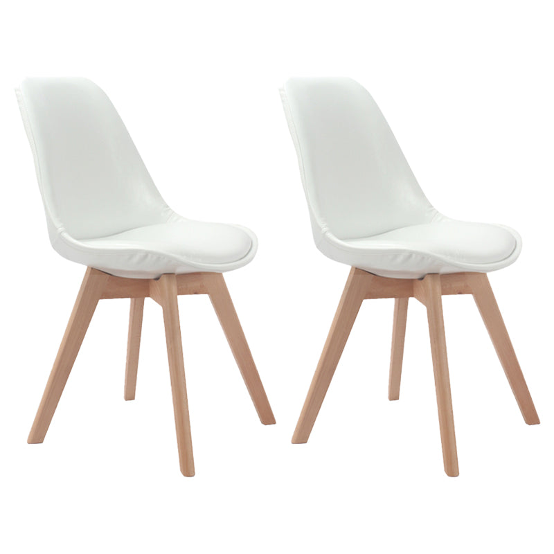 Upholstered Scandinavian Conference Room Side Chair Matte Finish Parsons Dining Chairs Ivory Set of 2 Clearhalo ' kitchen&dining_furn' 'Dining Chairs' 'Dining Tables & Seating' 'dining_chair' 'Furniture' 'furniture_dining_chair' 'Kitchen & Dining Furniture' 'kitchen' 4055651