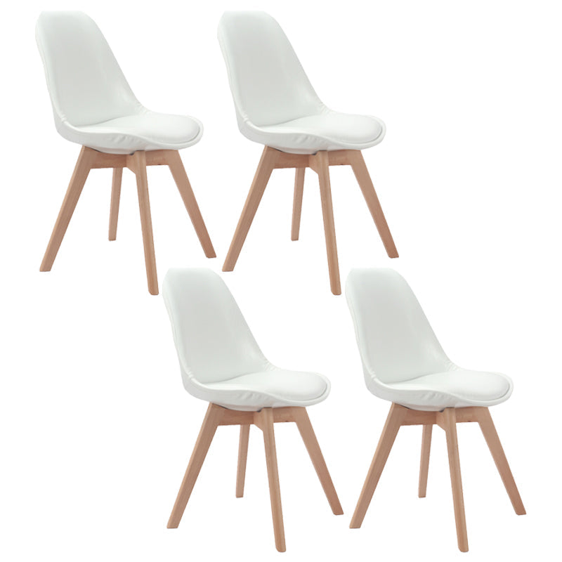 Upholstered Scandinavian Conference Room Side Chair Matte Finish Parsons Dining Chairs Ivory Set of 4 Clearhalo ' kitchen&dining_furn' 'Dining Chairs' 'Dining Tables & Seating' 'dining_chair' 'Furniture' 'furniture_dining_chair' 'Kitchen & Dining Furniture' 'kitchen' 4055652