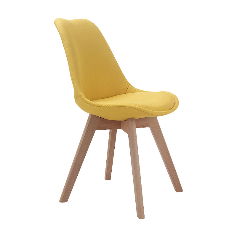 Upholstered Scandinavian Conference Room Side Chair Matte Finish Parsons Dining Chairs Yellow 1 Piece Clearhalo ' kitchen&dining_furn' 'Dining Chairs' 'Dining Tables & Seating' 'dining_chair' 'Furniture' 'furniture_dining_chair' 'Kitchen & Dining Furniture' 'kitchen' 4055653