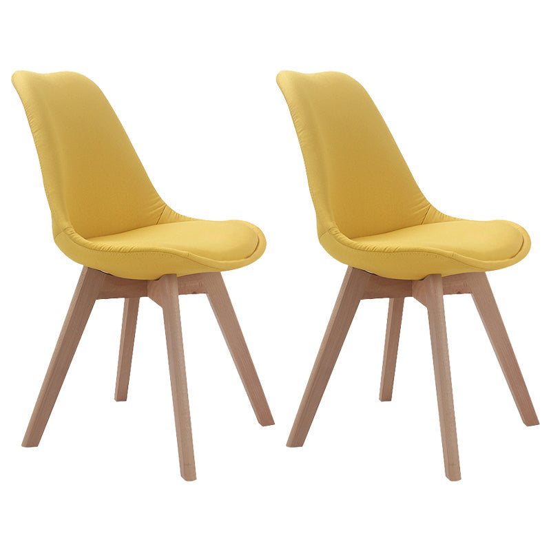 Upholstered Scandinavian Conference Room Side Chair Matte Finish Parsons Dining Chairs Yellow Set of 2 Clearhalo ' kitchen&dining_furn' 'Dining Chairs' 'Dining Tables & Seating' 'dining_chair' 'Furniture' 'furniture_dining_chair' 'Kitchen & Dining Furniture' 'kitchen' 4055654