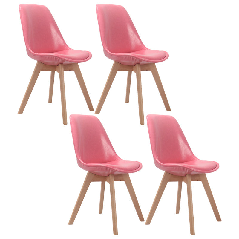 Upholstered Scandinavian Conference Room Side Chair Matte Finish Parsons Dining Chairs Rose Red Set of 4 Clearhalo ' kitchen&dining_furn' 'Dining Chairs' 'Dining Tables & Seating' 'dining_chair' 'Furniture' 'furniture_dining_chair' 'Kitchen & Dining Furniture' 'kitchen' 4055670