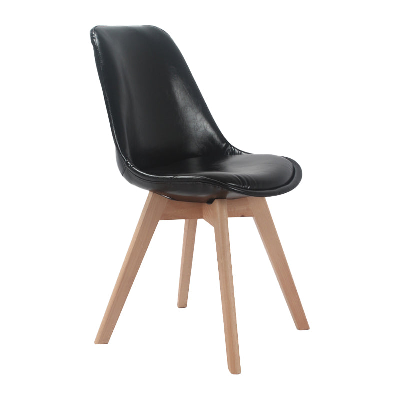 Upholstered Scandinavian Conference Room Side Chair Matte Finish Parsons Dining Chairs Gloss Black 1 Piece Clearhalo ' kitchen&dining_furn' 'Dining Chairs' 'Dining Tables & Seating' 'dining_chair' 'Furniture' 'furniture_dining_chair' 'Kitchen & Dining Furniture' 'kitchen' 4055674