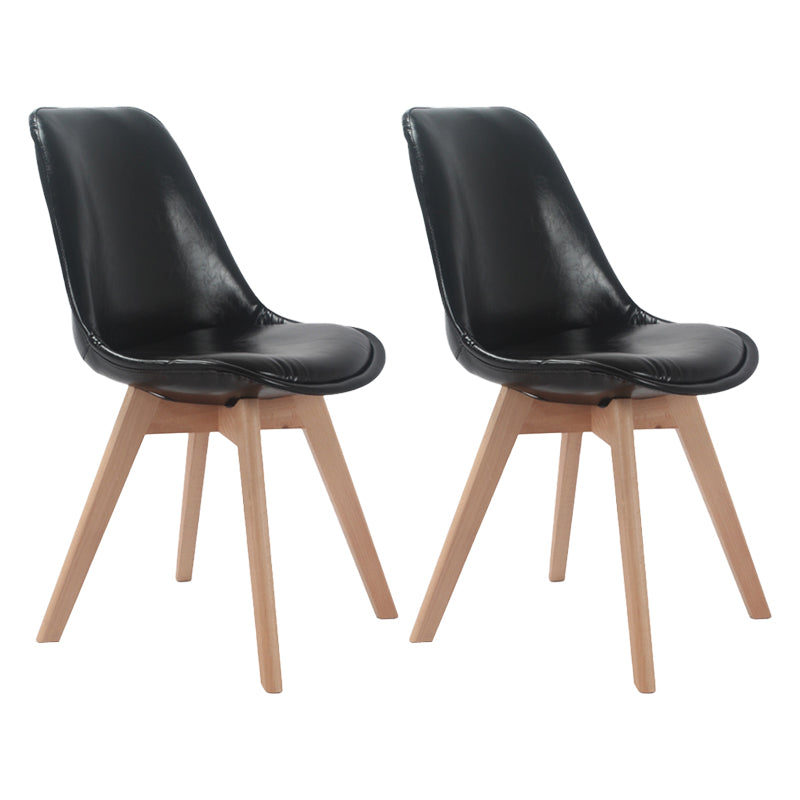 Upholstered Scandinavian Conference Room Side Chair Matte Finish Parsons Dining Chairs Gloss Black Set of 2 Clearhalo ' kitchen&dining_furn' 'Dining Chairs' 'Dining Tables & Seating' 'dining_chair' 'Furniture' 'furniture_dining_chair' 'Kitchen & Dining Furniture' 'kitchen' 4055675