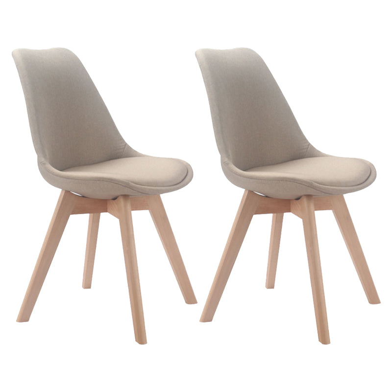 Upholstered Scandinavian Conference Room Side Chair Matte Finish Parsons Dining Chairs Khaki Set of 2 Clearhalo ' kitchen&dining_furn' 'Dining Chairs' 'Dining Tables & Seating' 'dining_chair' 'Furniture' 'furniture_dining_chair' 'Kitchen & Dining Furniture' 'kitchen' 4055678