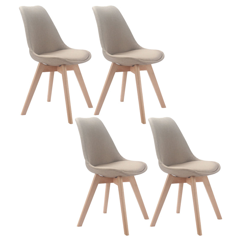 Upholstered Scandinavian Conference Room Side Chair Matte Finish Parsons Dining Chairs Khaki Set of 4 Clearhalo ' kitchen&dining_furn' 'Dining Chairs' 'Dining Tables & Seating' 'dining_chair' 'Furniture' 'furniture_dining_chair' 'Kitchen & Dining Furniture' 'kitchen' 4055679
