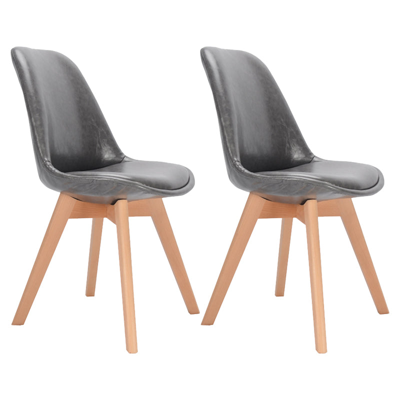 Upholstered Scandinavian Conference Room Side Chair Matte Finish Parsons Dining Chairs Smoke Gray Set of 2 Clearhalo ' kitchen&dining_furn' 'Dining Chairs' 'Dining Tables & Seating' 'dining_chair' 'Furniture' 'furniture_dining_chair' 'Kitchen & Dining Furniture' 'kitchen' 4055681