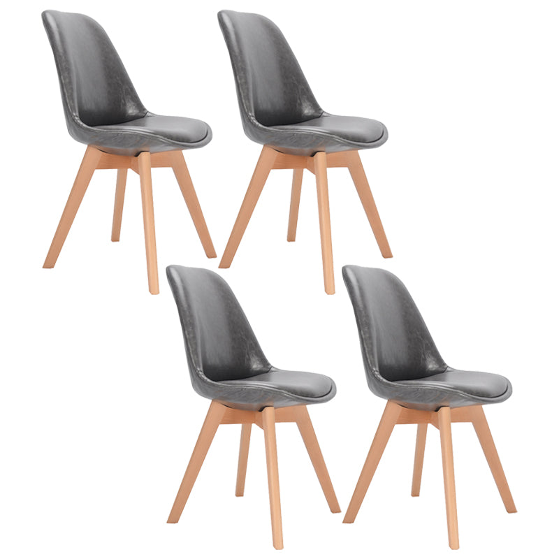 Upholstered Scandinavian Conference Room Side Chair Matte Finish Parsons Dining Chairs Smoke Gray Set of 4 Clearhalo ' kitchen&dining_furn' 'Dining Chairs' 'Dining Tables & Seating' 'dining_chair' 'Furniture' 'furniture_dining_chair' 'Kitchen & Dining Furniture' 'kitchen' 4055682