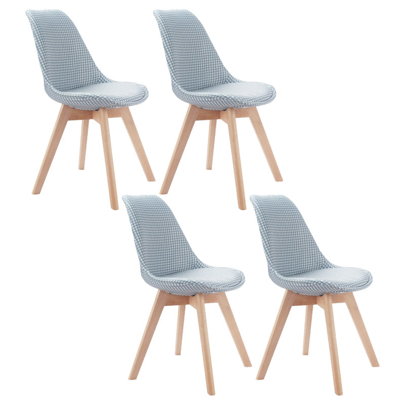Upholstered Scandinavian Conference Room Side Chair Matte Finish Parsons Dining Chairs Blue-White Set of 4 Clearhalo ' kitchen&dining_furn' 'Dining Chairs' 'Dining Tables & Seating' 'dining_chair' 'Furniture' 'furniture_dining_chair' 'Kitchen & Dining Furniture' 'kitchen' 4055685