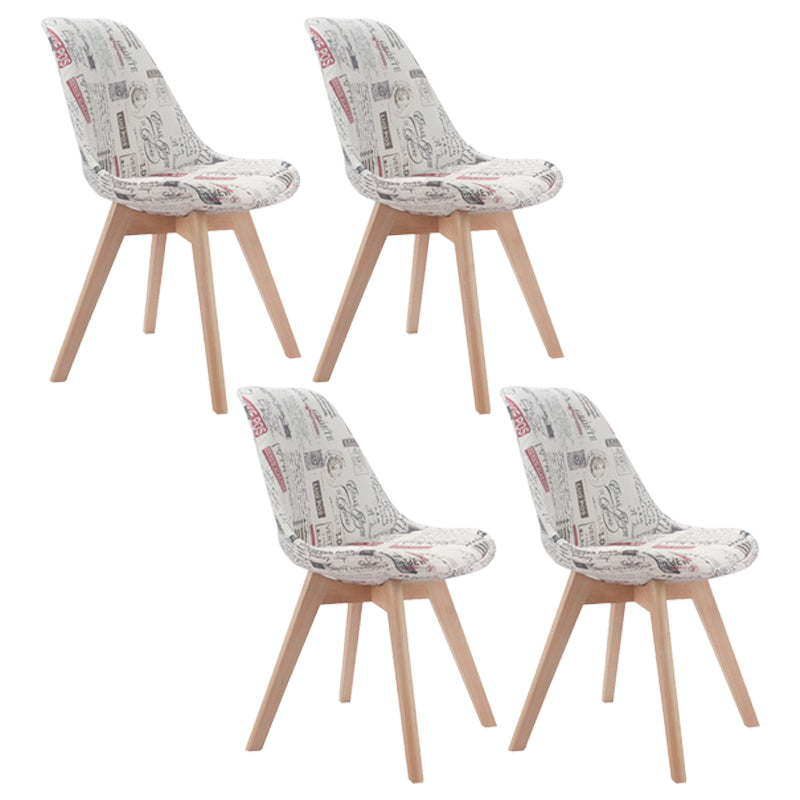 Upholstered Scandinavian Conference Room Side Chair Matte Finish Parsons Dining Chairs Beige Set of 4 Clearhalo ' kitchen&dining_furn' 'Dining Chairs' 'Dining Tables & Seating' 'dining_chair' 'Furniture' 'furniture_dining_chair' 'Kitchen & Dining Furniture' 'kitchen' 4055688