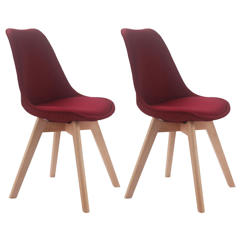 Upholstered Scandinavian Conference Room Side Chair Matte Finish Parsons Dining Chairs Burgundy Set of 2 Clearhalo ' kitchen&dining_furn' 'Dining Chairs' 'Dining Tables & Seating' 'dining_chair' 'Furniture' 'furniture_dining_chair' 'Kitchen & Dining Furniture' 'kitchen' 4055690