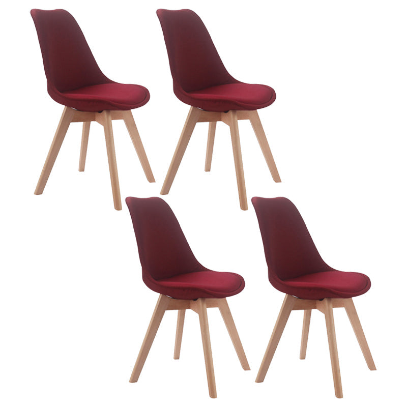 Upholstered Scandinavian Conference Room Side Chair Matte Finish Parsons Dining Chairs Burgundy Set of 4 Clearhalo ' kitchen&dining_furn' 'Dining Chairs' 'Dining Tables & Seating' 'dining_chair' 'Furniture' 'furniture_dining_chair' 'Kitchen & Dining Furniture' 'kitchen' 4055691