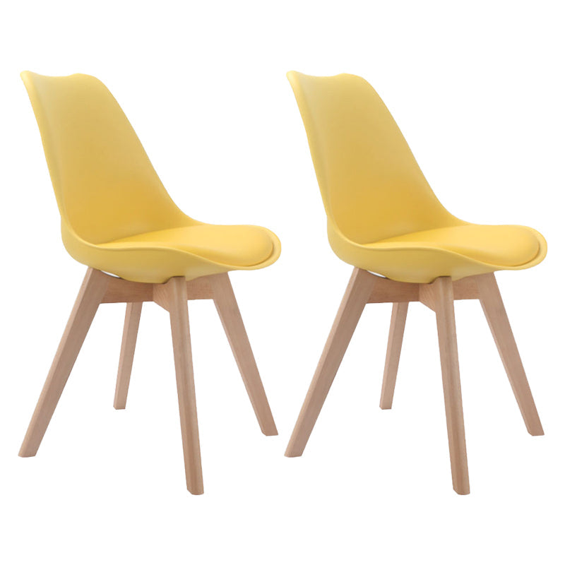 Upholstered Scandinavian Conference Room Side Chair Matte Finish Parsons Dining Chairs Lemon Yellow Set of 2 Clearhalo ' kitchen&dining_furn' 'Dining Chairs' 'Dining Tables & Seating' 'dining_chair' 'Furniture' 'furniture_dining_chair' 'Kitchen & Dining Furniture' 'kitchen' 4055693