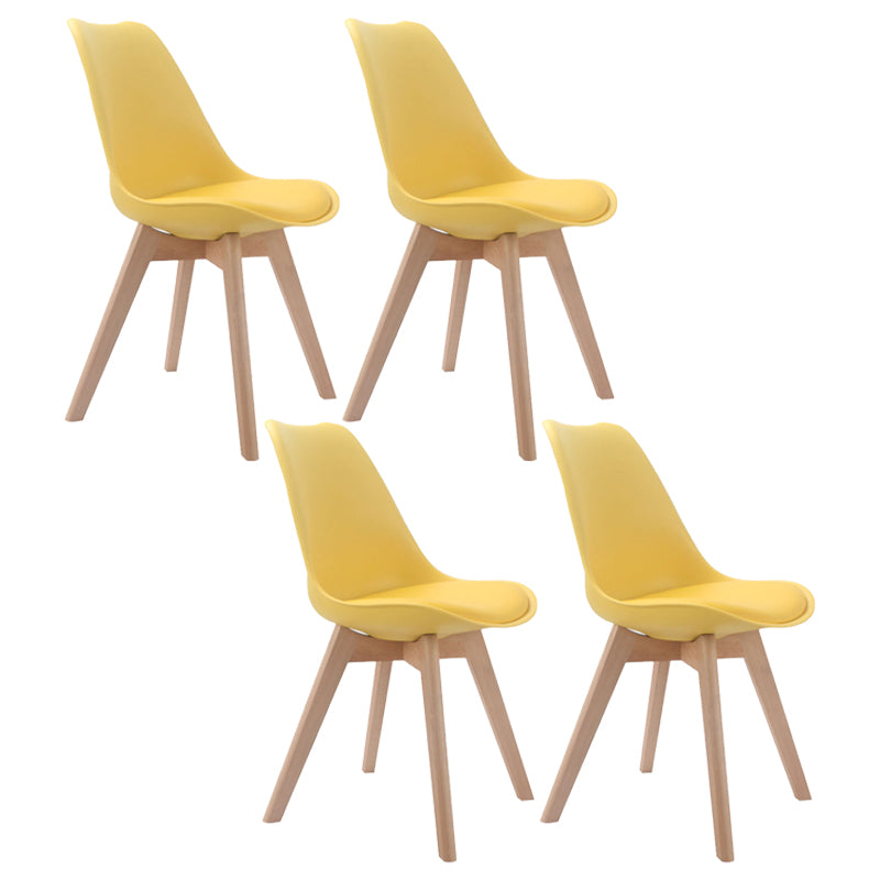 Upholstered Scandinavian Conference Room Side Chair Matte Finish Parsons Dining Chairs Lemon Yellow Set of 4 Clearhalo ' kitchen&dining_furn' 'Dining Chairs' 'Dining Tables & Seating' 'dining_chair' 'Furniture' 'furniture_dining_chair' 'Kitchen & Dining Furniture' 'kitchen' 4055694