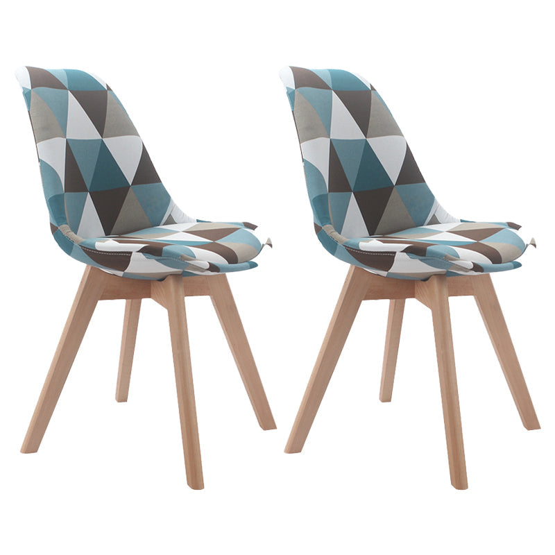 Upholstered Scandinavian Conference Room Side Chair Matte Finish Parsons Dining Chairs Blue-Brown Set of 2 Clearhalo ' kitchen&dining_furn' 'Dining Chairs' 'Dining Tables & Seating' 'dining_chair' 'Furniture' 'furniture_dining_chair' 'Kitchen & Dining Furniture' 'kitchen' 4055696