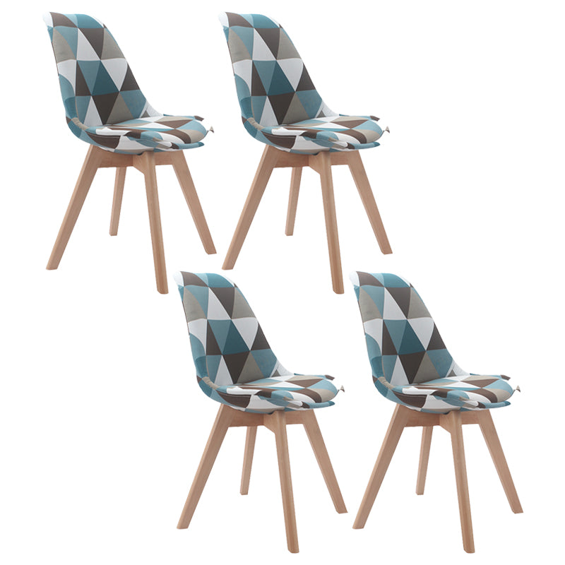 Upholstered Scandinavian Conference Room Side Chair Matte Finish Parsons Dining Chairs Blue-Brown Set of 4 Clearhalo ' kitchen&dining_furn' 'Dining Chairs' 'Dining Tables & Seating' 'dining_chair' 'Furniture' 'furniture_dining_chair' 'Kitchen & Dining Furniture' 'kitchen' 4055697