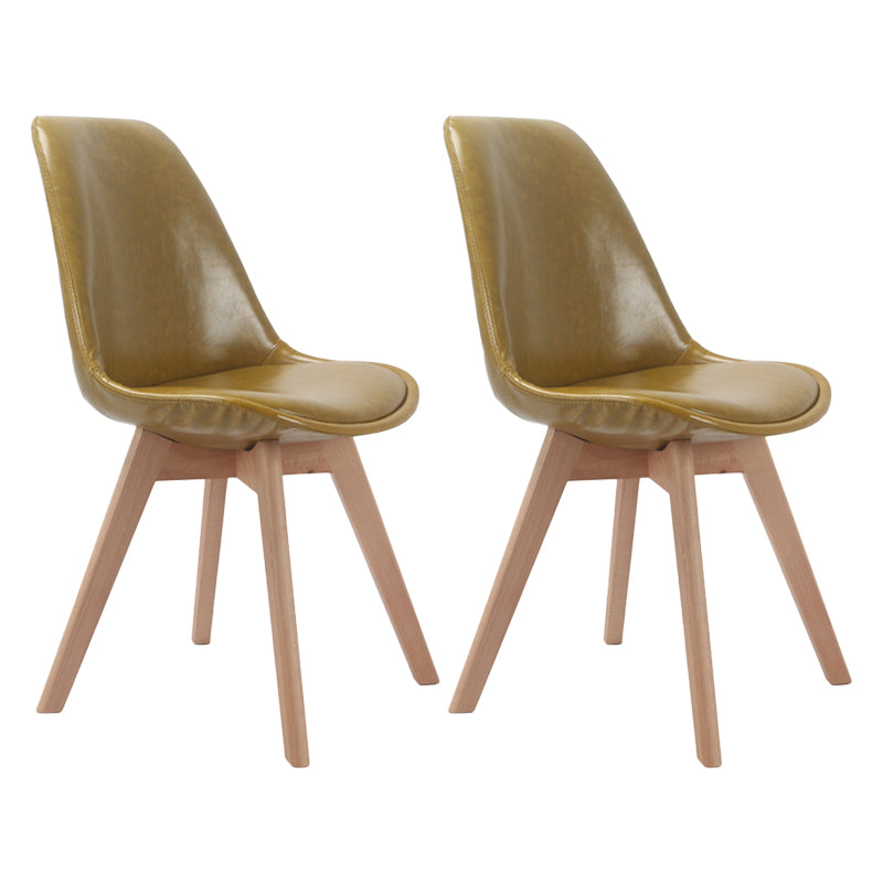 Upholstered Scandinavian Conference Room Side Chair Matte Finish Parsons Dining Chairs Apricot Set of 2 Clearhalo ' kitchen&dining_furn' 'Dining Chairs' 'Dining Tables & Seating' 'dining_chair' 'Furniture' 'furniture_dining_chair' 'Kitchen & Dining Furniture' 'kitchen' 4055699