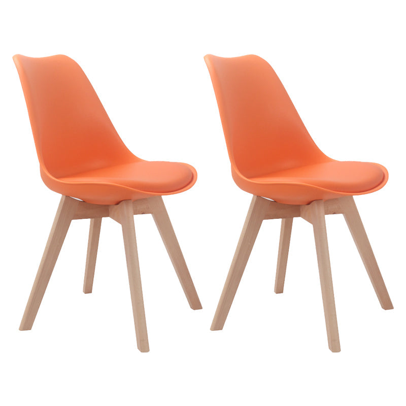 Upholstered Scandinavian Conference Room Side Chair Matte Finish Parsons Dining Chairs Orange Red Set of 2 Clearhalo ' kitchen&dining_furn' 'Dining Chairs' 'Dining Tables & Seating' 'dining_chair' 'Furniture' 'furniture_dining_chair' 'Kitchen & Dining Furniture' 'kitchen' 4055705