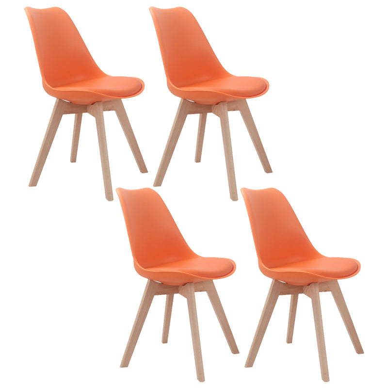 Upholstered Scandinavian Conference Room Side Chair Matte Finish Parsons Dining Chairs Orange Red Set of 4 Clearhalo ' kitchen&dining_furn' 'Dining Chairs' 'Dining Tables & Seating' 'dining_chair' 'Furniture' 'furniture_dining_chair' 'Kitchen & Dining Furniture' 'kitchen' 4055706