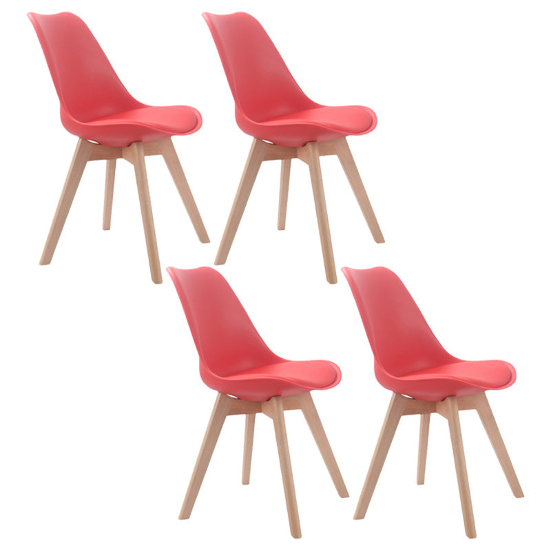 Upholstered Scandinavian Conference Room Side Chair Matte Finish Parsons Dining Chairs Watermelon Red Set of 4 Clearhalo ' kitchen&dining_furn' 'Dining Chairs' 'Dining Tables & Seating' 'dining_chair' 'Furniture' 'furniture_dining_chair' 'Kitchen & Dining Furniture' 'kitchen' 4055712