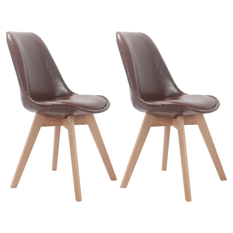 Upholstered Scandinavian Conference Room Side Chair Matte Finish Parsons Dining Chairs Dark Brown Set of 2 Clearhalo ' kitchen&dining_furn' 'Dining Chairs' 'Dining Tables & Seating' 'dining_chair' 'Furniture' 'furniture_dining_chair' 'Kitchen & Dining Furniture' 'kitchen' 4055714